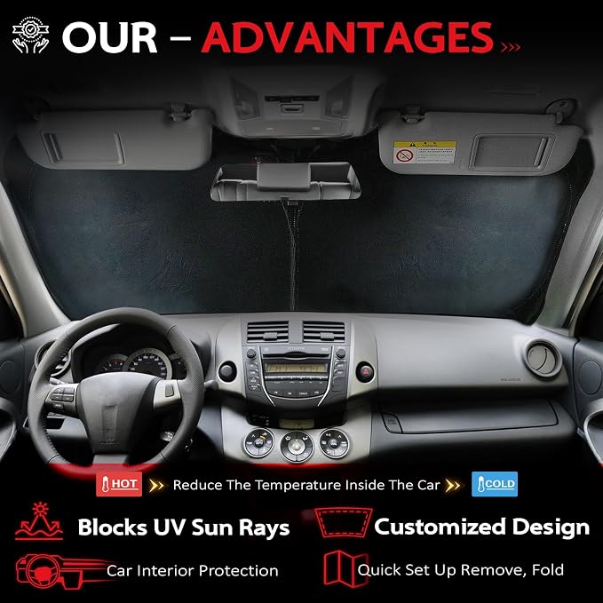 KAYZT Windshield Sun Shade for 2019-2025 2026 BMW X5 Foldable Sunshade SUV - Image 4
