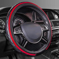 CAR PASS Sporty Quilting Leather Universal Fit Steering Wheel Cover, Fit by CARPASS