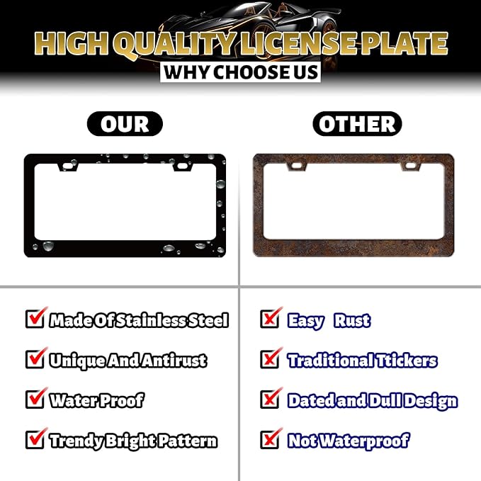 Butterfly Sunflower License Plate Frame Wooden Board Flowers Animals License - Image 7