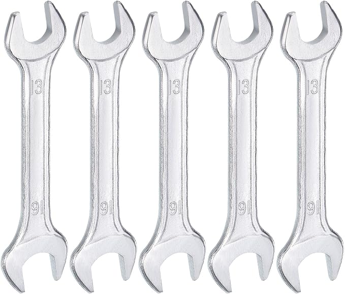 HARFINGTON 5pcs Double Open End Wrench 13mm x 16mm Metric 15 Degree Offset by HARFINGTON