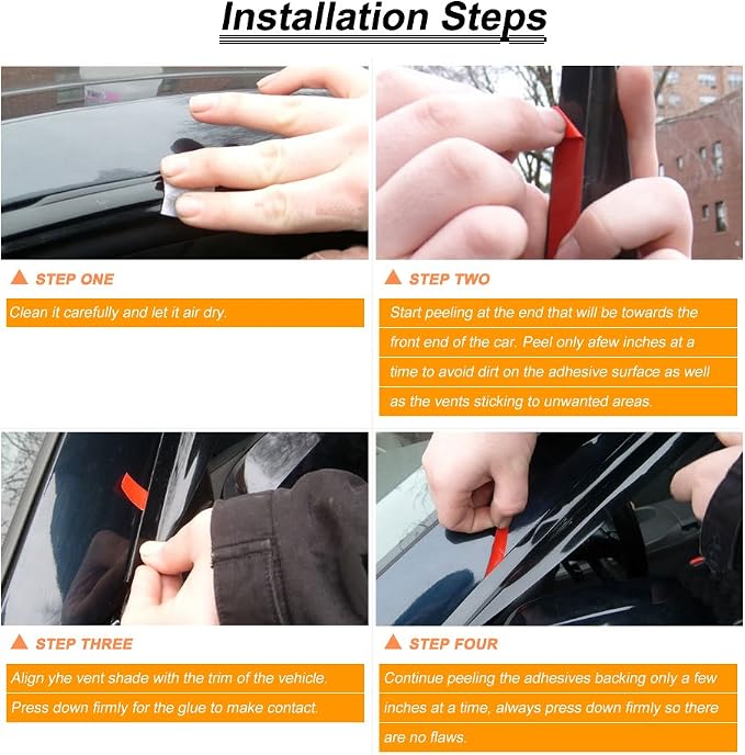 4pc Sun Rain Guards Window Visor Wind Deflector Compatible - Image 5