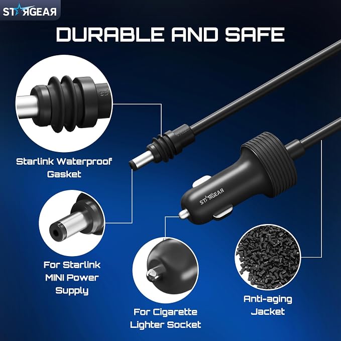 Starlink Mini Cable 12V 5M/16.4FT, Starlink Mini Accessories 16AWG Cigarette - Image 5