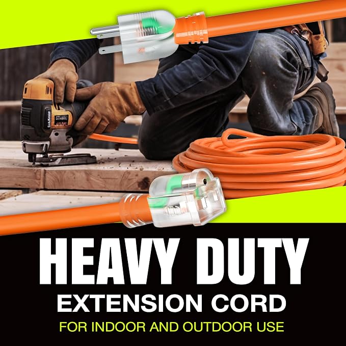 3ft Outdoor/Indoor Extension Cord 16/3 Gauge Heavy Duty 3 Prong SJTW, Waterproof - Image 7