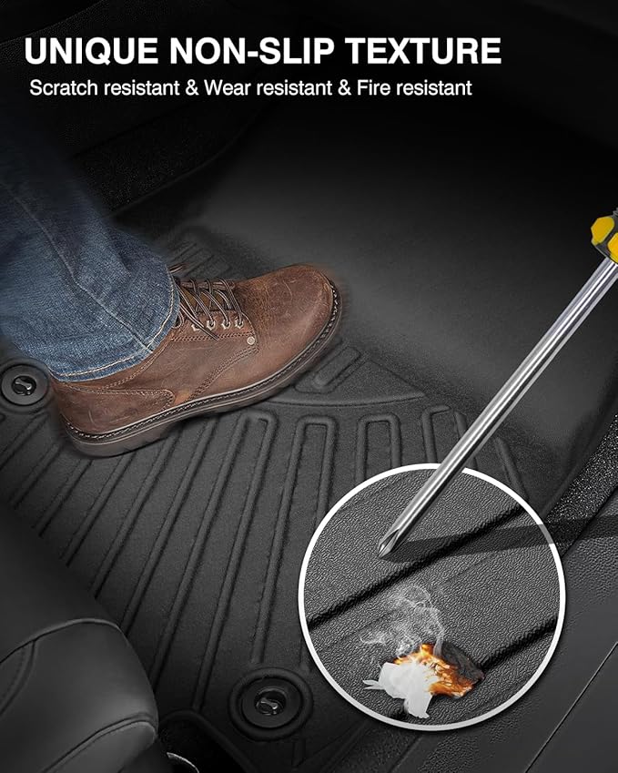 Powerty 3D Floor Mats for 2019-2025 Chevrolet Silverado 1500 & GMC Sierra 1500 - - Image 6