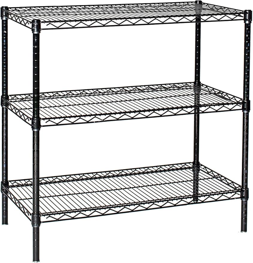 Omega 21" Deep x 60" Wide x 36" High 3 Tier Black Starter Shelving Unit by OmegaProductsCorporation