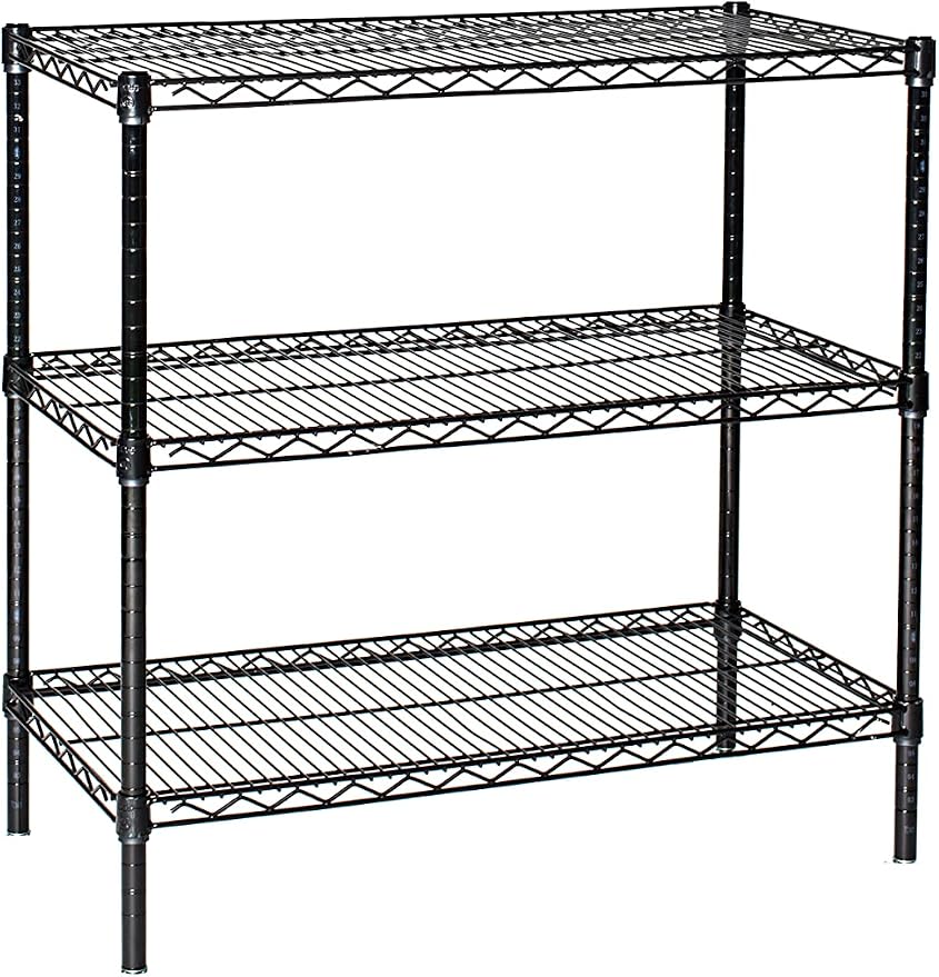 Omega 12" Deep x 60" Wide x 36" High 3 Tier Black Starter Shelving Unit by OmegaProductsCorporation