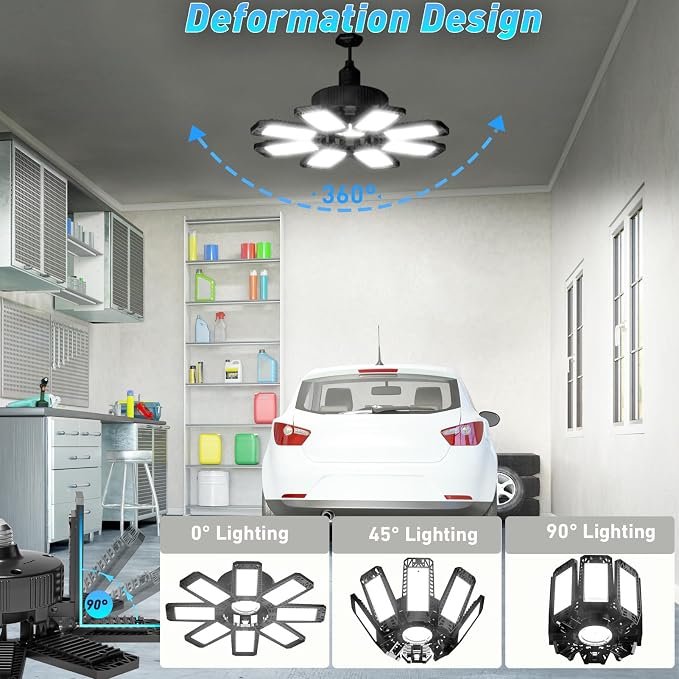Garage Light 6 Pack - 240W 24000LM 6500K Garage Lights Ceiling LED - Image 2