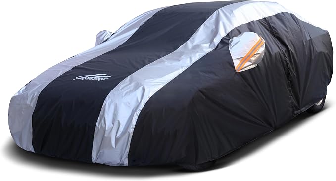 Waterproof Car Cover with Silver Stripe Design, Outdoor/Indoor Car Cover by AltoCover