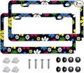 Hippie Flower License Plate Frame-2 Pack Colorful Daisy Blossom License Plate by Unknown