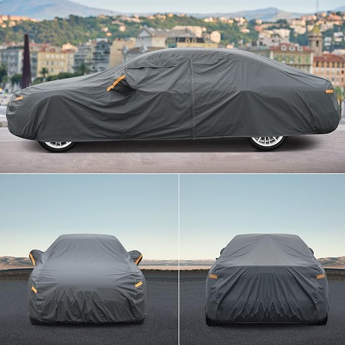 16 Layers Car Cover Waterproof All Weather, Heavy Duty Full Exterior Cover - Image 7