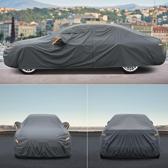 16 Layers Car Cover Waterproof All Weather, Heavy Duty Full Exterior Cover - Image 7
