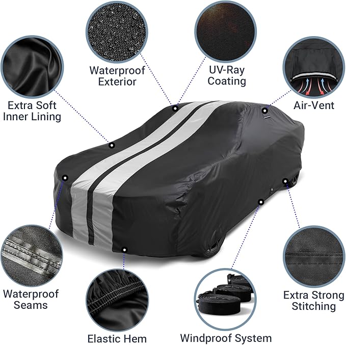 iCarCover Custom Car Cover for Chevy Monte Carlo Waterproof All Weather Rain - Image 4