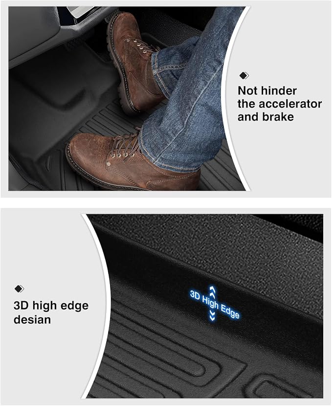 Powerty Floor Mats for 2023 2024 2025 Honda Pilot Accessories All Weather Floor - Image 5