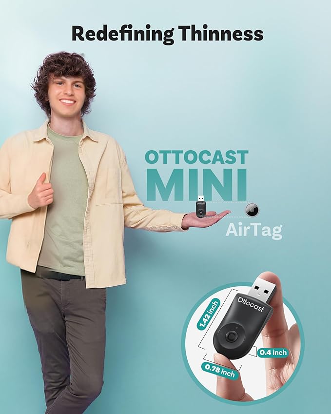 OTTOCAST Mini 2025 Wireless CarPlay & Android Auto 2-in-1 Adapter, Plug & Play - Image 5