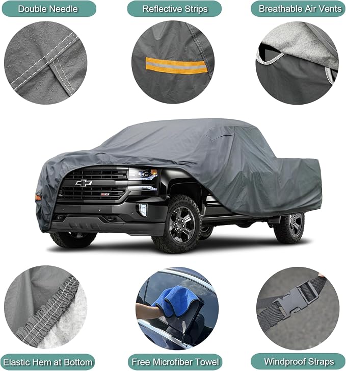 16 Layers Large Truck Cover Waterproof All Weater, Heavy Duty Pickup Truck Cover - Image 3