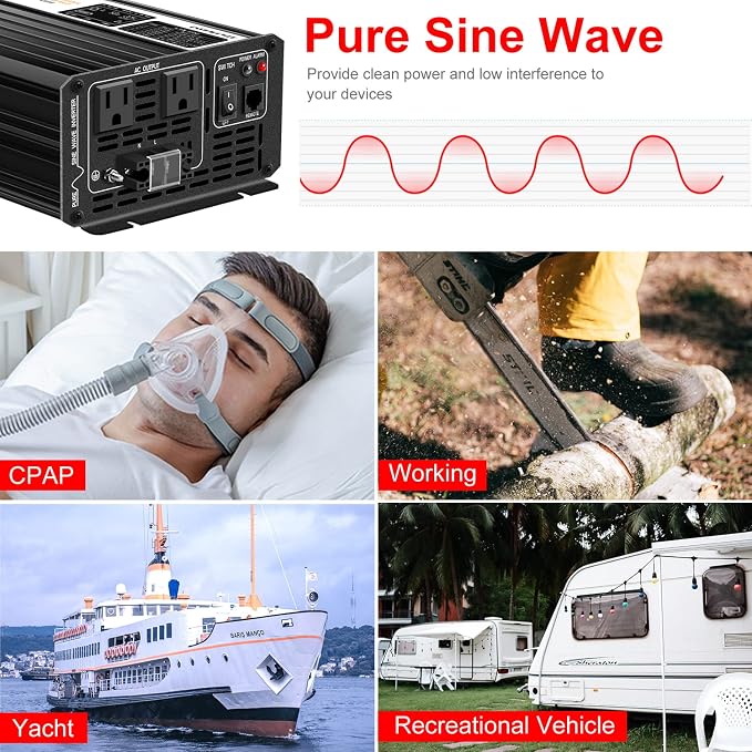 Xijia 2000W Pure sine Wave Power Inverter dc 12v to 110v/120V ac 60HZ - Image 9