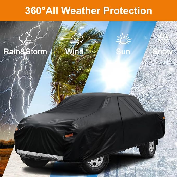 Kayme Truck Cover Custom Fit Ford F-150 Extended Cab Long Bed. Full Exterior - Image 6