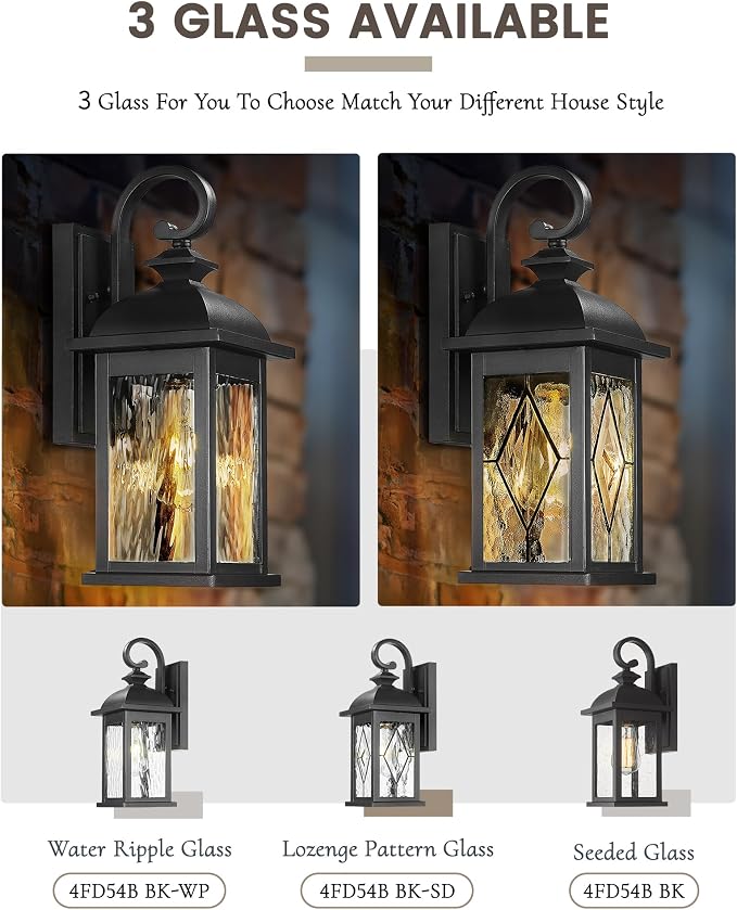 FEMILA 2 Pack Large Outdoor Wall Sconce, Anti-Rust Waterproof Porch Lights - Image 4