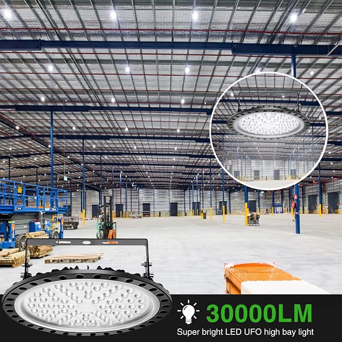 Viugreum 10 Pack 300W UFO LED High Bay Lights, 30000LM 6000K-6500K Daylight - Image 7