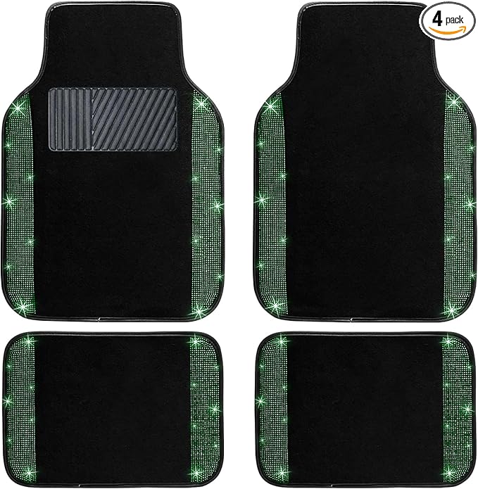 NBTEPEM Bling Car Floor Mats Full Set, Universal Fit Most Cars by NBTEPEM
