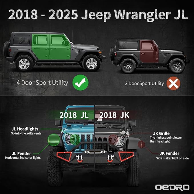 OEDRO Running Boards with Two Stairs Design All-Steel Build, Bolt-on Side Steps - Image 2