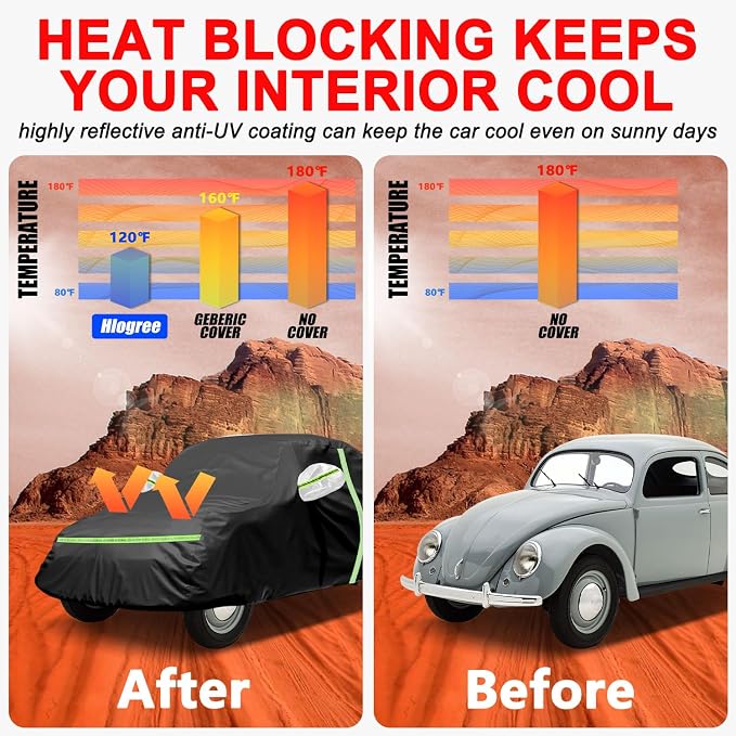 Car Cover for 1960-1980 Beetle Bug Sedan 2-Door, Full Exterior Car Covers for - Image 9