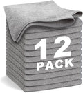 Gray Microfiber Cleaning Cloth 13"x13", Ultra Soft Absorbent Microfiber by WEAWE