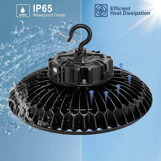 9 Pack 300W LED High Bay Light, UL&DLC Listed 41000LM Dimmable UFO High Bay LED - Image 4