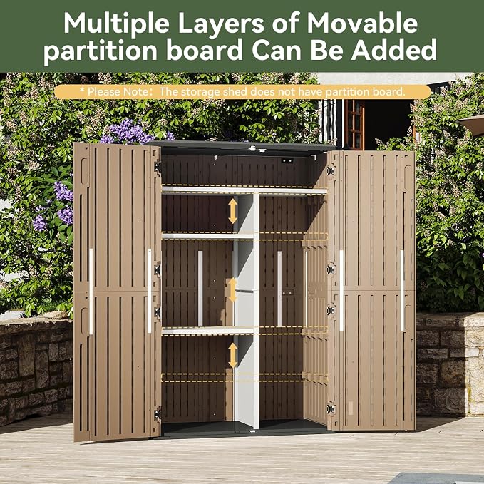 Aoxun Outdoor Storage Shed, 64 Cu.Ft Vertical Storage Sheds Outdoor - Image 4