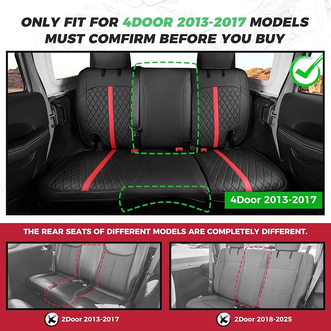 for Jeep Wrangler Seat Covers 4Door JK 2013 2014 2015 2016 2017, Custom Car - Image 2