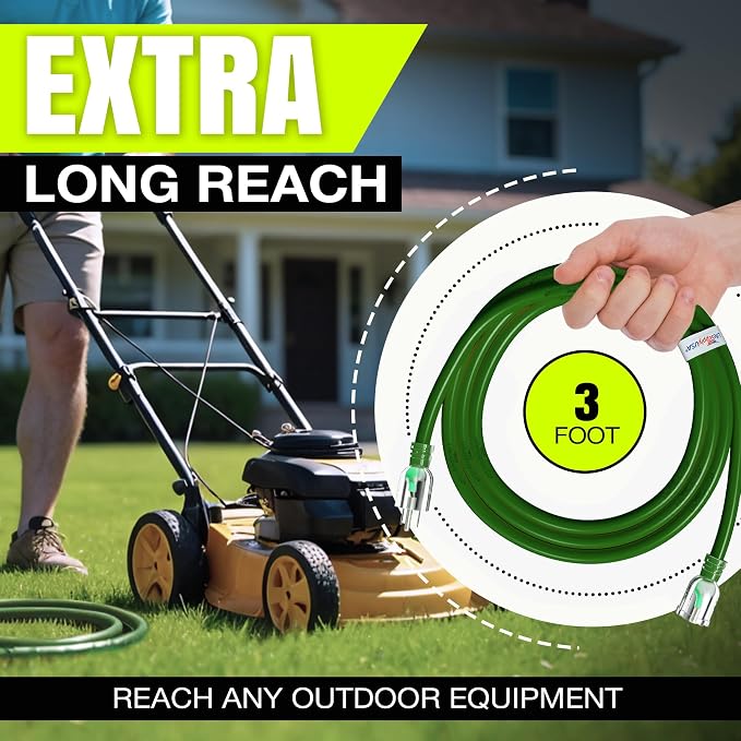 3ft Outdoor/Indoor Extension Cord 10/3 Gauge Ultra Heavy Duty 3 Prong SJTW - Image 6