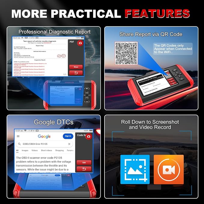 KINGBOLEN S600 OBD2 Car Scanner, ECM/TCM/SRS/ABS Code Reader - Image 6