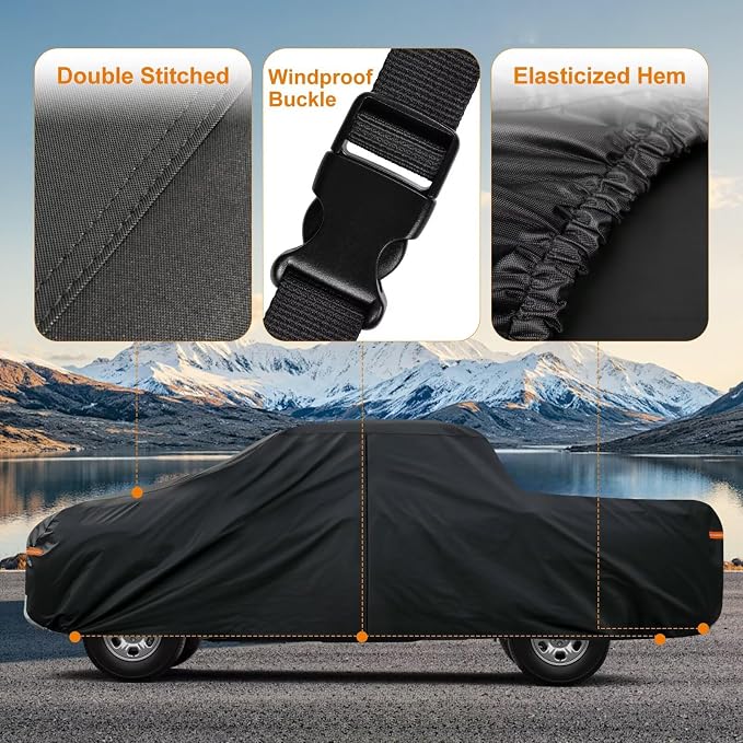 Kayme Truck Cover Custom Fit Ford F-150 Extended Cab Long Bed. Full Exterior - Image 4