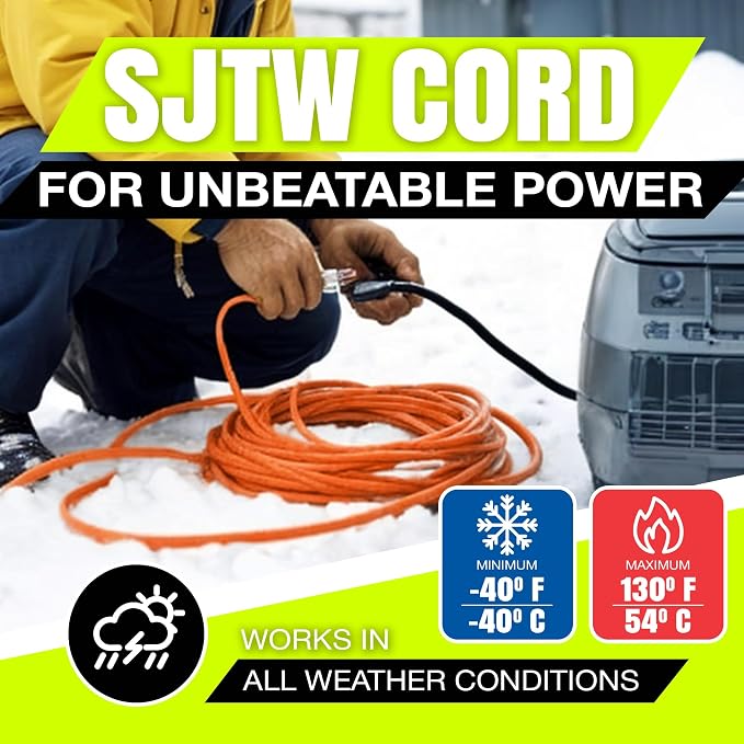 10ft Outdoor/Indoor Extension Cord 10/3 Gauge Ultra Heavy Duty 3 Prong SJTW - Image 8