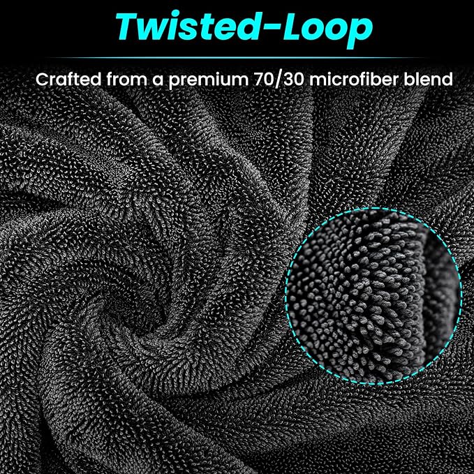 2 Pack 1300 GSM Car Drying Towel, Double-Sided Microfiber Towels - Image 4