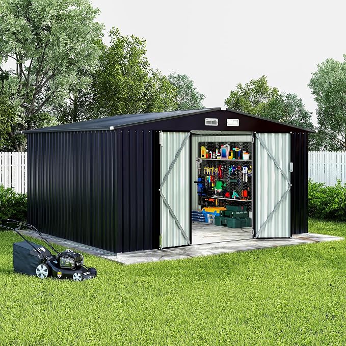 8x10 FT Metal Storage Sheds Outdoor, MetalTool Shed - Image 8